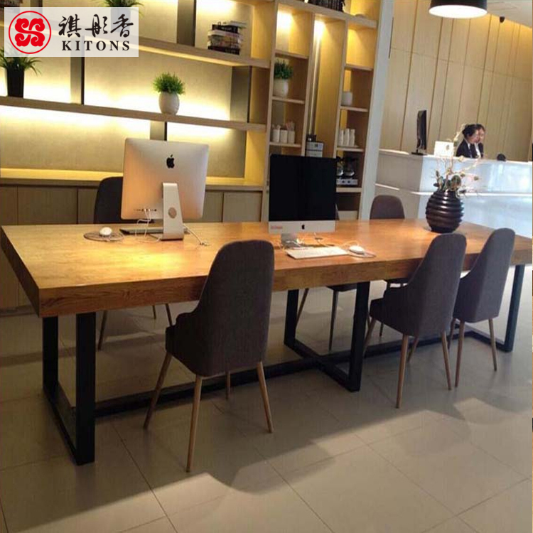 ܴ  ,  ö å  ̺   ̺ ȸ ̺ ũ  Ĵ     /Solid wood furniture, wrought iron desk long table Simple training tables confer